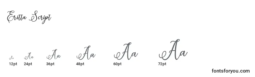 Размеры шрифта Eritta Script (126057)