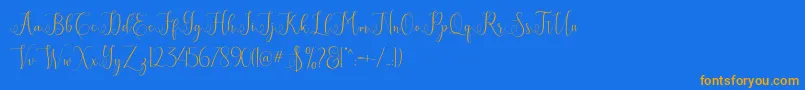 Eritta Font – Orange Fonts on Blue Background