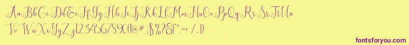 Eritta Font – Purple Fonts on Yellow Background