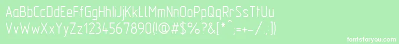 Fonte GostTypeAu – fontes brancas em um fundo verde