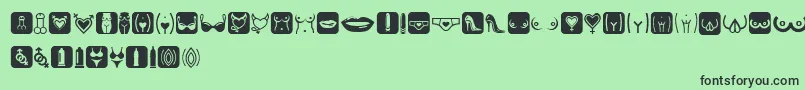 EroticSymbols Font – Black Fonts on Green Background