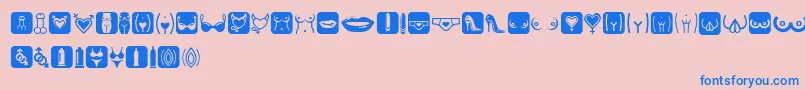 EroticSymbols Font – Blue Fonts on Pink Background
