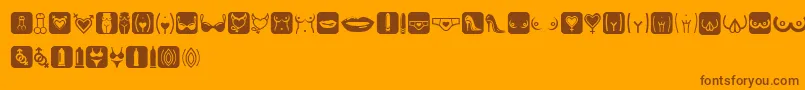 EroticSymbols Font – Brown Fonts on Orange Background