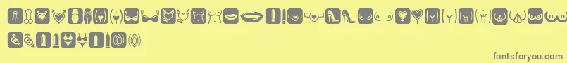 EroticSymbols Font – Gray Fonts on Yellow Background