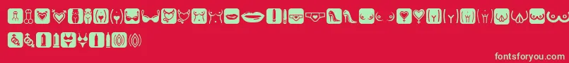 フォントEroticSymbols – 赤い背景に緑の文字