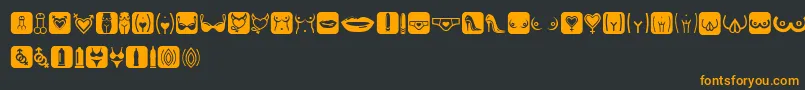 EroticSymbols Font – Orange Fonts on Black Background