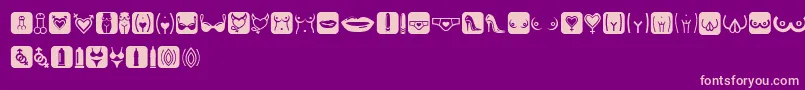 EroticSymbols-fontti – vaaleanpunaiset fontit violetilla taustalla