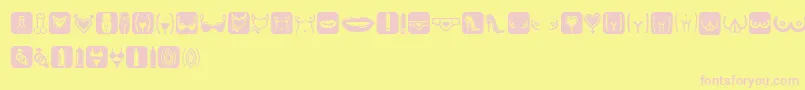 EroticSymbols Font – Pink Fonts on Yellow Background
