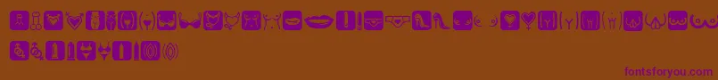 EroticSymbols Font – Purple Fonts on Brown Background