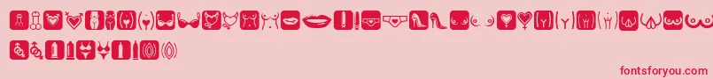 EroticSymbols Font – Red Fonts on Pink Background