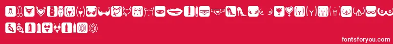 フォントEroticSymbols – 赤い背景に白い文字