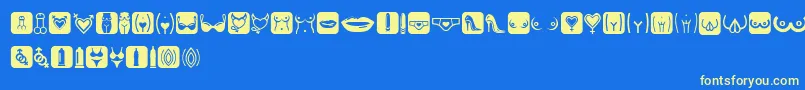 EroticSymbols Font – Yellow Fonts on Blue Background