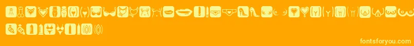 EroticSymbols Font – Yellow Fonts on Orange Background