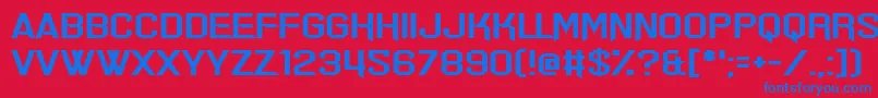 フォントErr Hostess – 赤い背景に青い文字