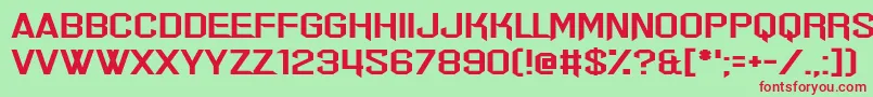 Err Hostess-fontti – punaiset fontit vihreällä taustalla