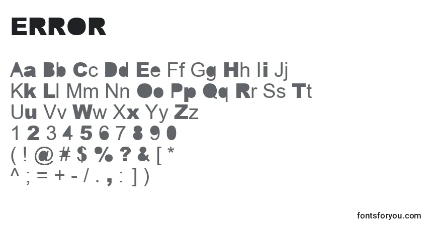 Шрифт ERROR    (126063) – алфавит, цифры, специальные символы
