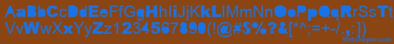 Czcionka ERROR    – niebieskie czcionki na brązowym tle