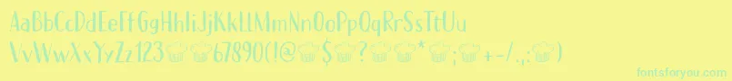 fuente Erstwhile DEMO – Fuentes Verdes Sobre Fondo Amarillo