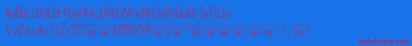 Erstwhile Line DEMO Font – Red Fonts on Blue Background