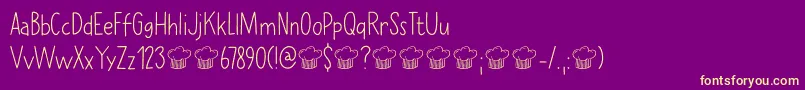 Erstwhile Line DEMO-Schriftart – Gelbe Schriften auf violettem Hintergrund