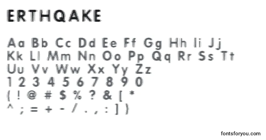 Schriftart ERTHQAKE (126066) – Alphabet, Zahlen, spezielle Symbole