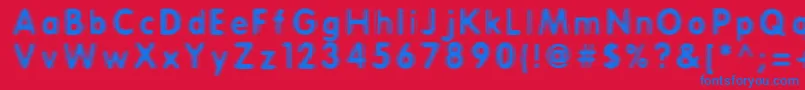 ERTHQAKE-Schriftart – Blaue Schriften auf rotem Hintergrund