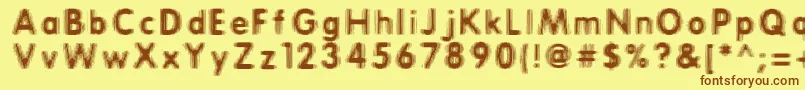 ERTHQAKE Font – Brown Fonts on Yellow Background
