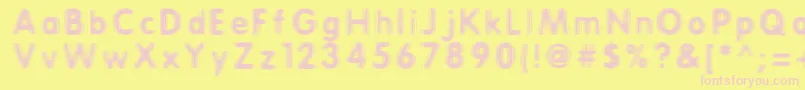 ERTHQAKE-fontti – vaaleanpunaiset fontit keltaisella taustalla