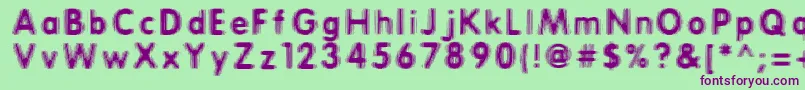ERTHQAKE Font – Purple Fonts on Green Background