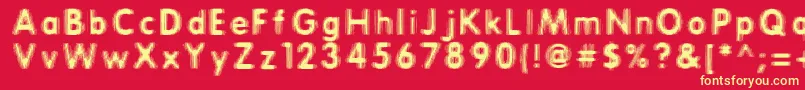 ERTHQAKE Font – Yellow Fonts on Red Background