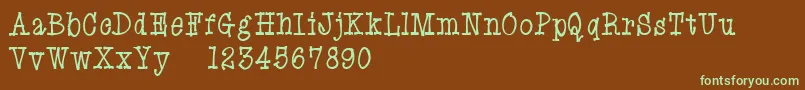 Fonte EryxCartoonDemo – fontes verdes em um fundo marrom