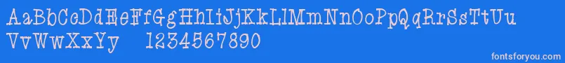 フォントEryxCartoonDemo – ピンクの文字、青い背景