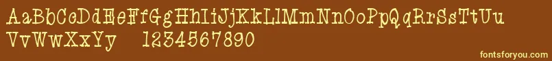 Шрифт EryxCartoonDemo – жёлтые шрифты на коричневом фоне