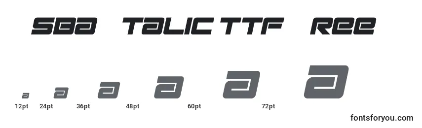 Размеры шрифта Esba   Italic ttf Free