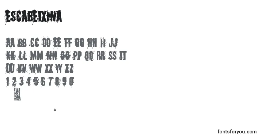 Schriftart Escabetxina – Alphabet, Zahlen, spezielle Symbole