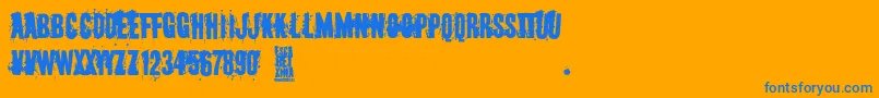 More about Escabetxina Font Escabetxina Font – Blue Fonts on Orange Background