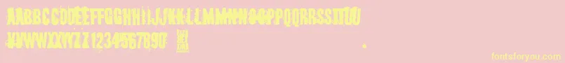 Escabetxina-Schriftart – Gelbe Schriften auf rosa Hintergrund