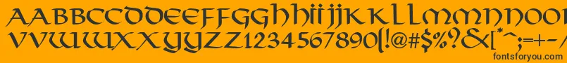 VikkingdbNormal Font – Black Fonts on Orange Background