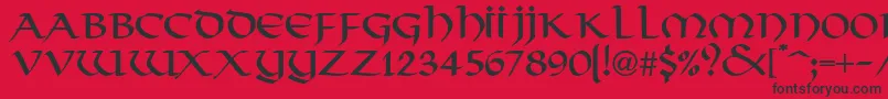 VikkingdbNormal Font – Black Fonts on Red Background