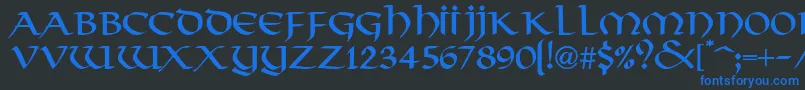VikkingdbNormal Font – Blue Fonts on Black Background