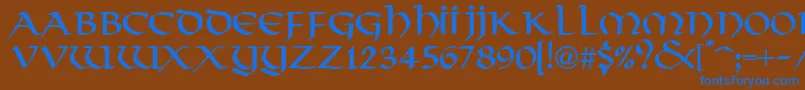 VikkingdbNormal Font – Blue Fonts on Brown Background