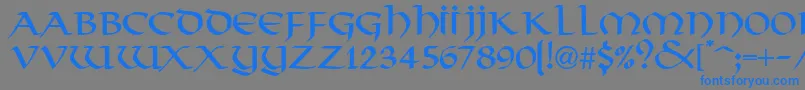 VikkingdbNormal Font – Blue Fonts on Gray Background