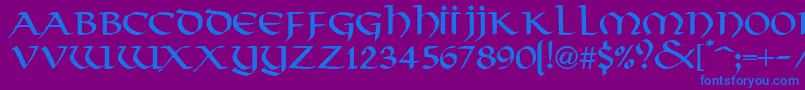 VikkingdbNormal Font – Blue Fonts on Purple Background