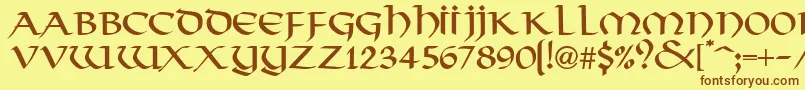 VikkingdbNormal Font – Brown Fonts on Yellow Background