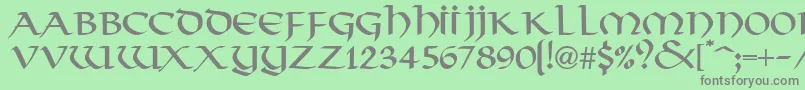 フォントVikkingdbNormal – 緑の背景に灰色の文字