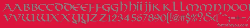 VikkingdbNormal Font – Gray Fonts on Red Background