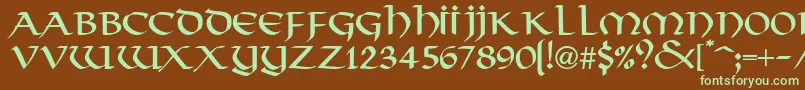 VikkingdbNormal Font – Green Fonts on Brown Background