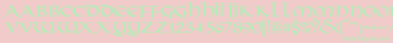 VikkingdbNormal Font – Green Fonts on Pink Background