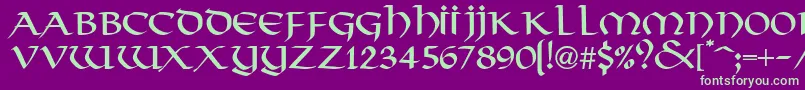 VikkingdbNormal Font – Green Fonts on Purple Background