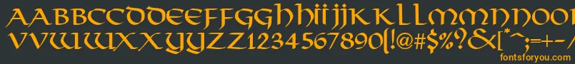 VikkingdbNormal Font – Orange Fonts on Black Background